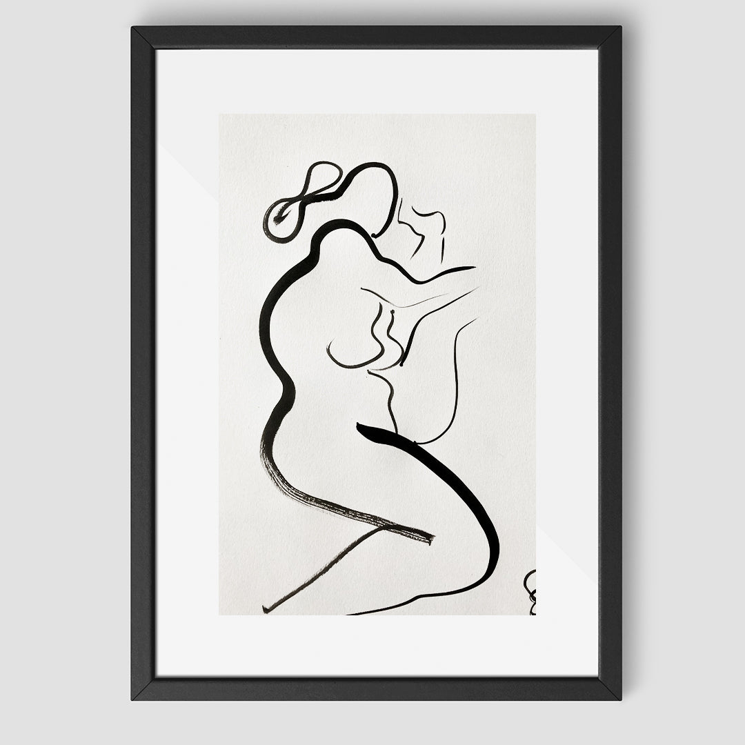 Selling ORIGINAL INK NUDE DRAWING UNFRAMED SIGNED